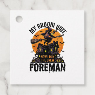 Sopborste Knäckt Förman Häxa Crew Halloween Design Gåvor Etiketter