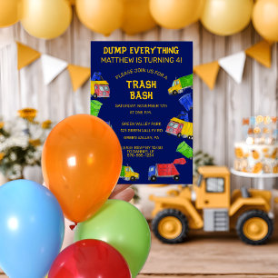Sopgubbe Soptrucks Pojkars Födelsedagsfest Inbjudningar