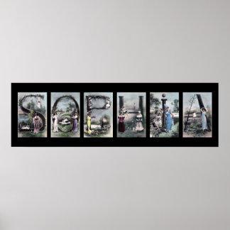 SOPHIA Alphabet Brev Namn Art Poster