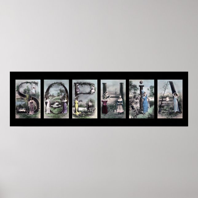 SOPHIA Alphabet Brev Namn Art Poster (Framsidan)