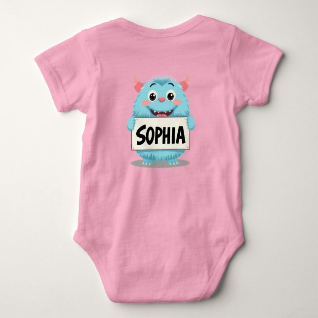 Sophia and the Friendly Blue Monster T Shirt (Baksida)