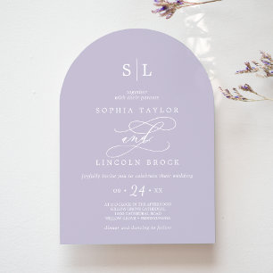 SOPHIA Arch Lavender Lila Vår Elegant bröllop Inbjudningar