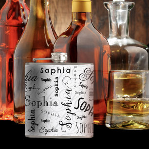 Sophia Custom Name Mönster Black White Fickplunta