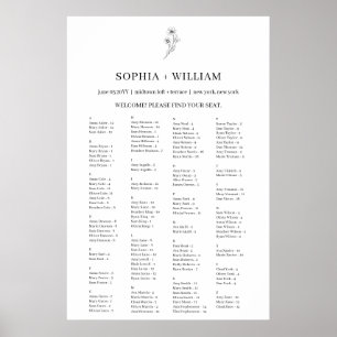 Sophia Elegant - alfabetiskt sittningsschema Poster