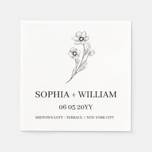 Sophia Elegant Modern Cocktail Reception Bröllop Pappersservett