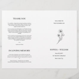 Sophia Elegant Typography Foled-Bröllopsprogrammet