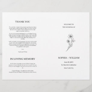 Sophia Elegant Typography Foled-Bröllopsprogrammet