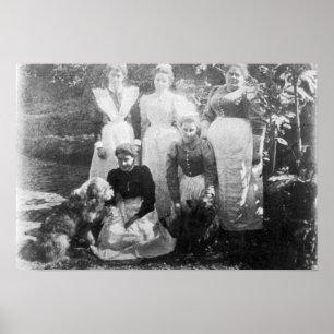 Sophia Farrell and maids, 1899 Poster