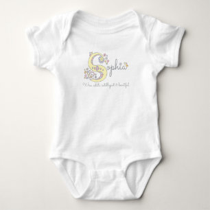 Sophia Flickor namn betyder monogram romper Tee Shirt