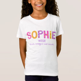 Sophia Gires namn betyder rosa lila Blomstjärna T Shirt