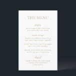 Sophia Guld Modern Bröllop Menu<br><div class="desc">Modern bröllopsmeny med en enkel men elegant design.</div>