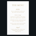 Sophia Guld Modern Bröllop Menu Flygblad<br><div class="desc">Den moderna menyflygaren bröllop har en enkel utformning av eleganten.</div>