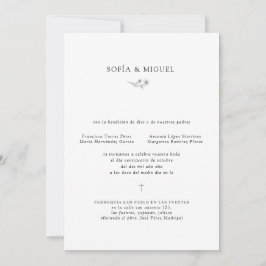Sophia Invación Boda Catolica Spain Bröllop Inbjudningar