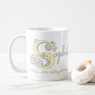 Sophia känd menande dekorativ s monogrammugg kaffemugg