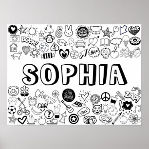 SOPHIA-konturutkast Färg-it-Yourself Poster