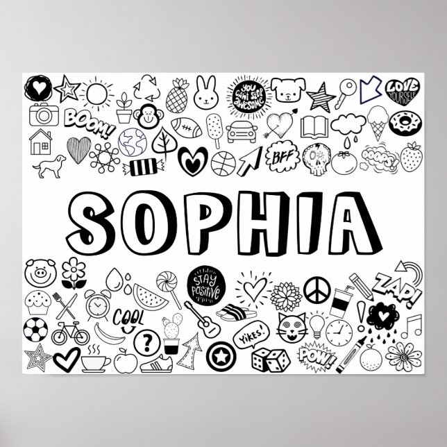 SOPHIA-konturutkast Färg-it-Yourself Poster (Framsidan)