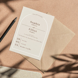 SOPHIA Modern Desert Boho Arch bröllopsinbjudan Inbjudningar