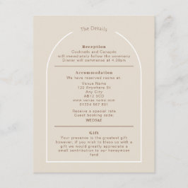 SOPHIA Modern Desert Boho Arch-informationskort Tilläggskort