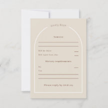 SOPHIA Modern Desert Boho Arch Responcard Card
