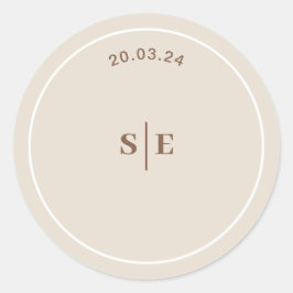 SOPHIA Modern Desert Boho Bröllop kuvert Sticker Runt Klistermärke