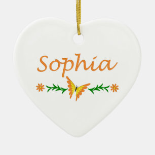 Sophia (orange fjäril) julgransprydnad keramik