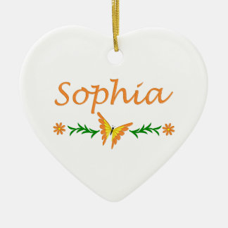 Sophia (orange fjäril) julgransprydnad keramik