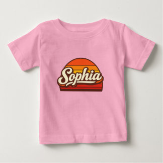 Sophia Retro Solnedgång Personlig Namndesign T Shirt