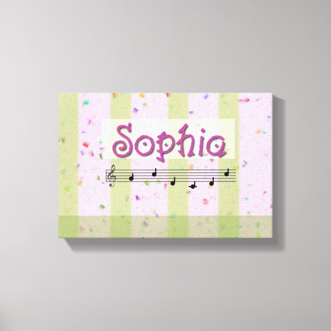Sophia Rosa Grönt Musical Namn Canvas (Framsida)