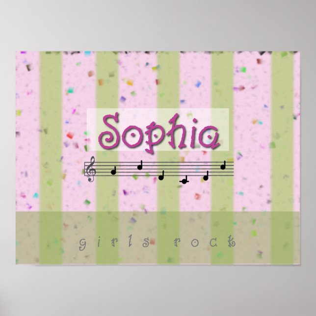 Sophia Rosa Grönt Musical Namn Poster (Framsidan)