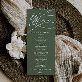 SOPHIA Rustic Woodland Oliv grönt Bröllop Meny