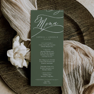 SOPHIA Rustic Woodland Oliv grönt Bröllop Meny