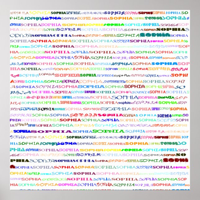 Sophia Text Design II Skriv ut Poster (Framsidan)