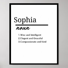 Sophia, Tjej Personligt Namn Definition Poster
