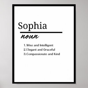 Sophia, Tjejen Personligt Namn Definition Poster