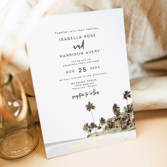 SOPHIA | Tropiska ön Bröllop i Watercolor Beach Inbjudningar (Skapare uppladdad)