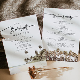 SOPHIA | Tropiskt Beach Handflatan Träd Bacheloret Inbjudningar