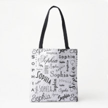 Sophia Typography Black White