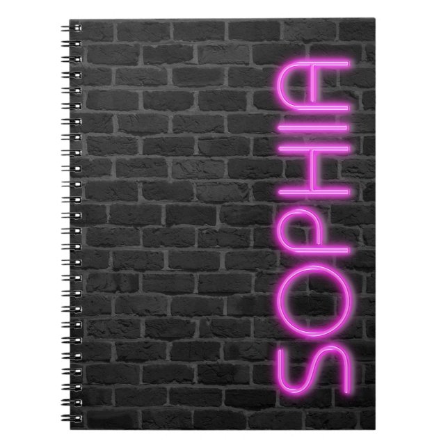 SOPHIA vid ROSA Neon Ljus Anteckningsbok (Framsidan)