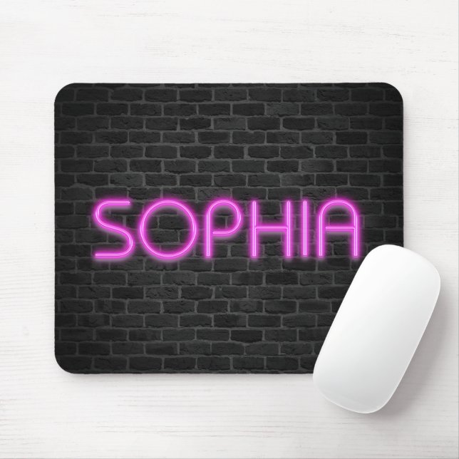 SOPHIA vid Rosa Neon Ljus Musmatta (Med mus)