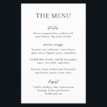 Sophia White Modern Bröllop Menu Flygblad<br><div class="desc">Den moderna menyflygaren bröllop har en enkel utformning av eleganten.</div>