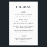 Sophia White Modern Bröllop Menu Flygblad<br><div class="desc">Den moderna menyflygaren bröllop har en enkel utformning av eleganten.</div>