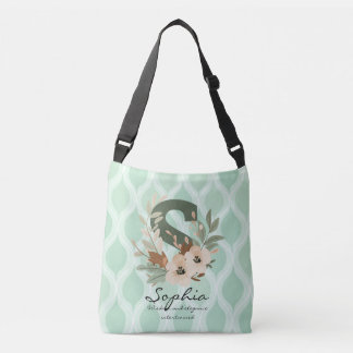 Sophia's Wise Elegance - Boho Floral Monogram Axelväska
