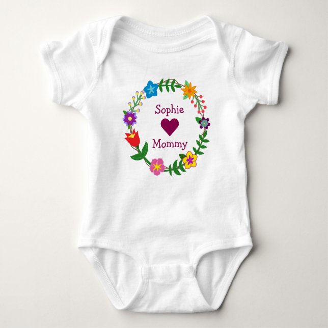 Sophie Kärlek Mamma Elegant Flowers Personalize T Shirt (Framsida)
