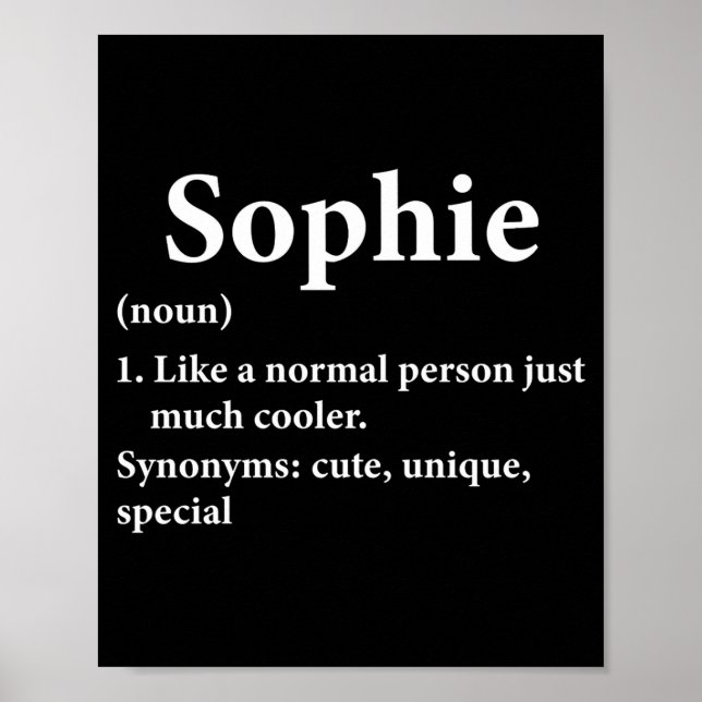 Sophie Name Definition Funny D  Poster (Framsidan)