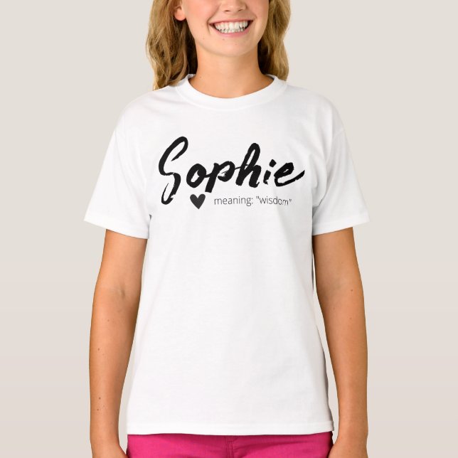 Sophie Namn betyder minimala moderna textflickor T Shirt (Framsida)