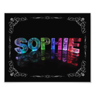 Sophie - Namn Sophie in 3D Ljus (fotografi) Fototryck