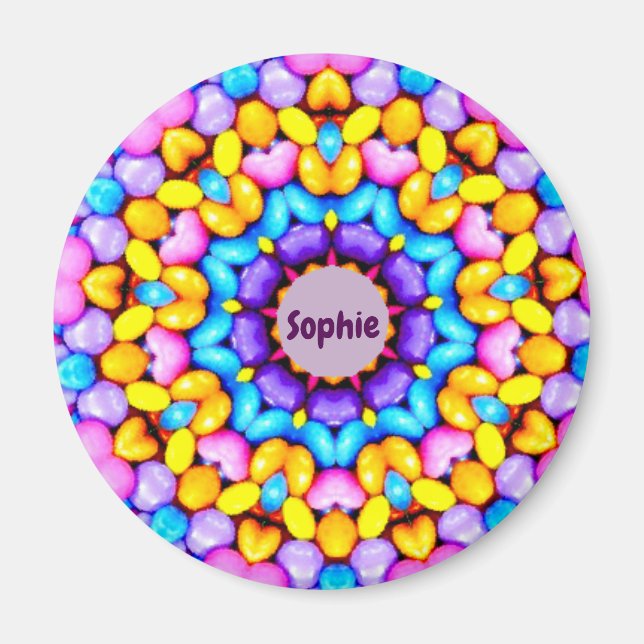 SOPHIE ~ Personlig Påsk Mönster Fractal ~ Magnet (Framsidan)