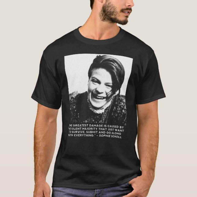 Sophie Scholl - FreeThinker Freigeist Patriot T Shirt (Framsida)