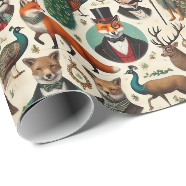 Sophisticated Aristocratic Christmas Wrapping Pape Presentpapper (Rullad Hörn)