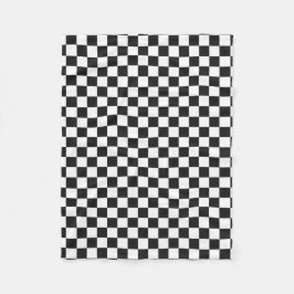 Sophisticated Black and White Checkered Pattern Fleecefilt